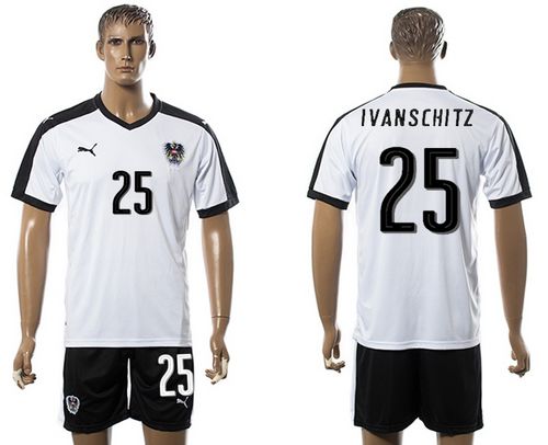 Austria #25 Ivanschitz White Away Soccer Country Jersey - Click Image to Close